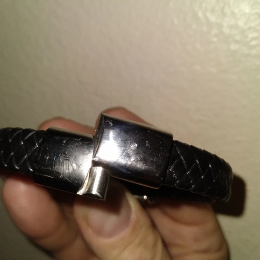 🔥SALE Genuine Leather Braided Dual Horse Bracelet in Black Oxidized Stainless